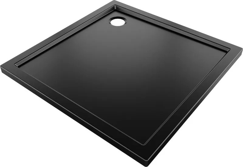 Mexen Flow квадратен плот slim 70 x 70 см, черен мат - 46S707070