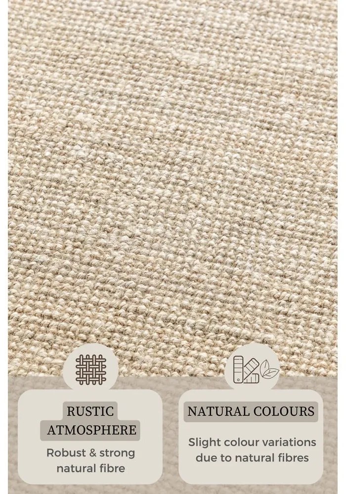 Кремав килим от юта 120x170 cm Bouclé - Hanse Home