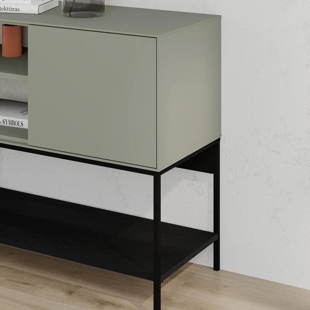 Зелено-черен скрин 180x80x40 cm Amira – Marckeric
