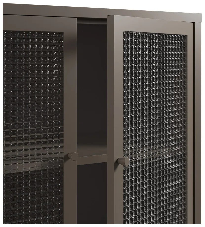 Сива метална витрина 121x90x40 cm Layna – Marckeric