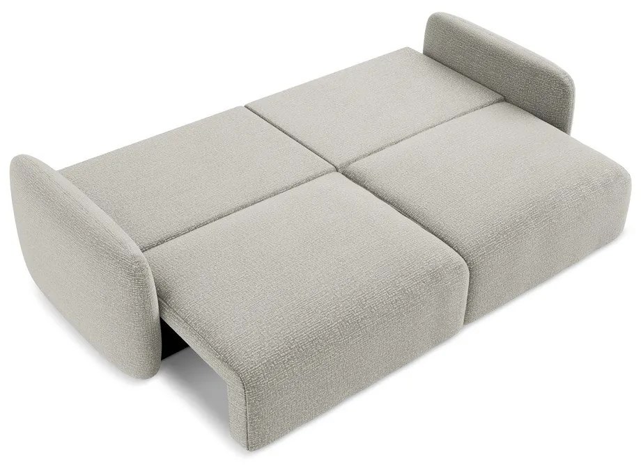 Светлосив разтегателен диван с място за съхранение 238 cm Kalena – Makamii