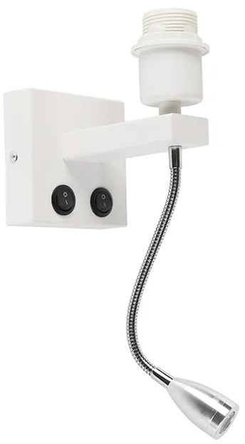 Модерна стенна лампа бяла с гъвкава ръка - Brescia Combi