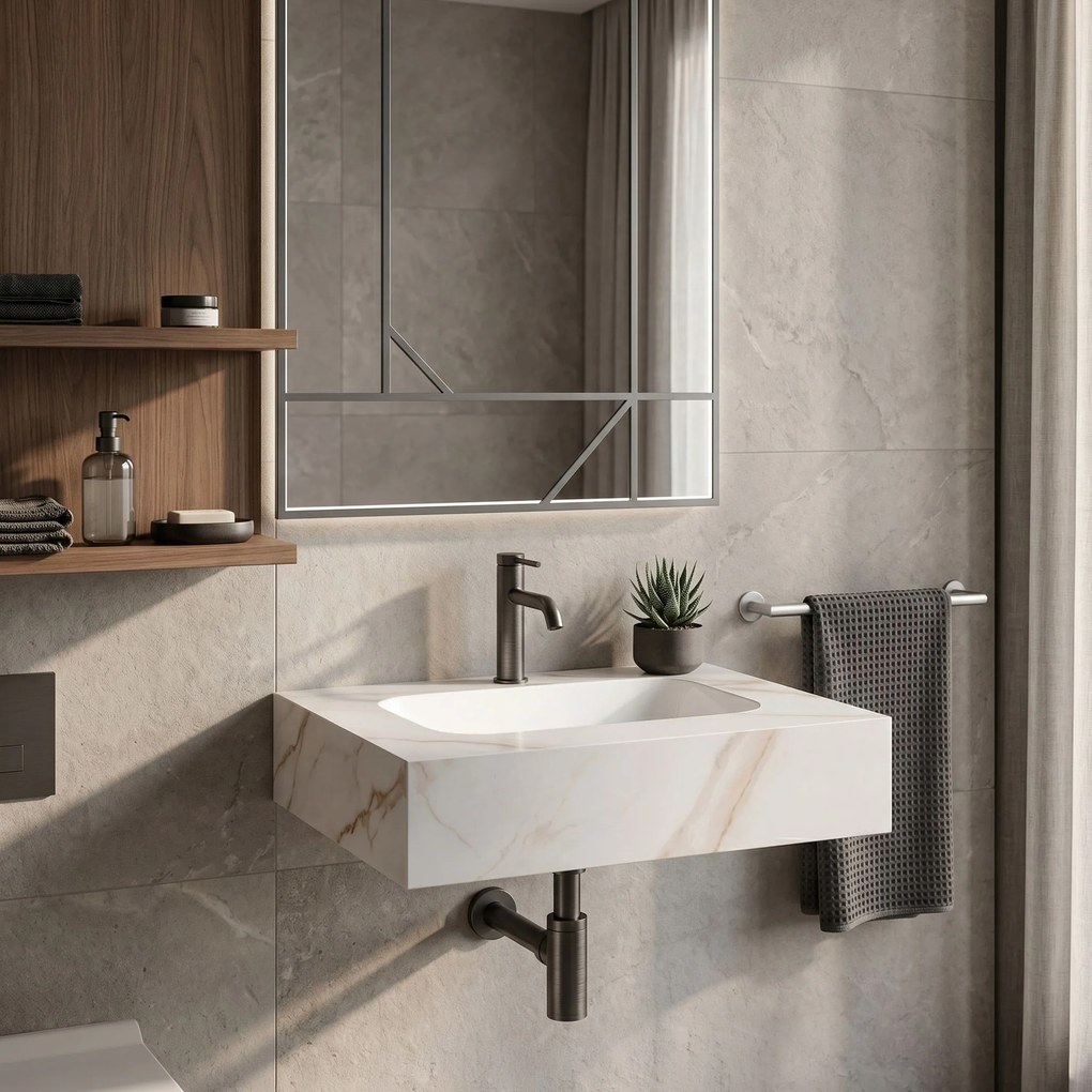 Стенна мивка REA Aresa Grey Gold 60