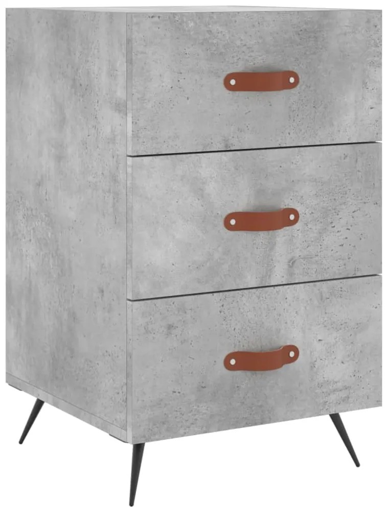 827632 vidaXL Нощно шкафче, бетонно сиво, 40x40x66 см, инженерно дърво