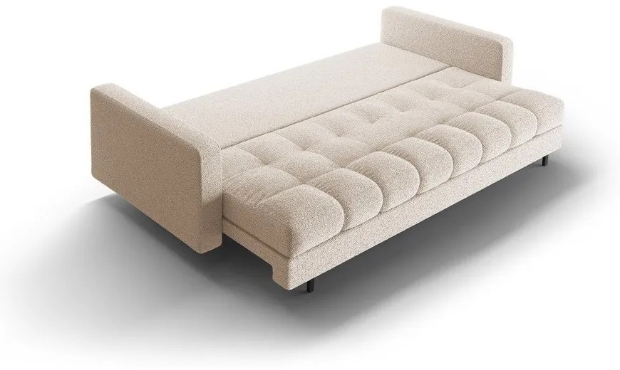 Бежов разтегателен диван с място за съхранение от букле 222 cm Bali – Cosmopolitan Design