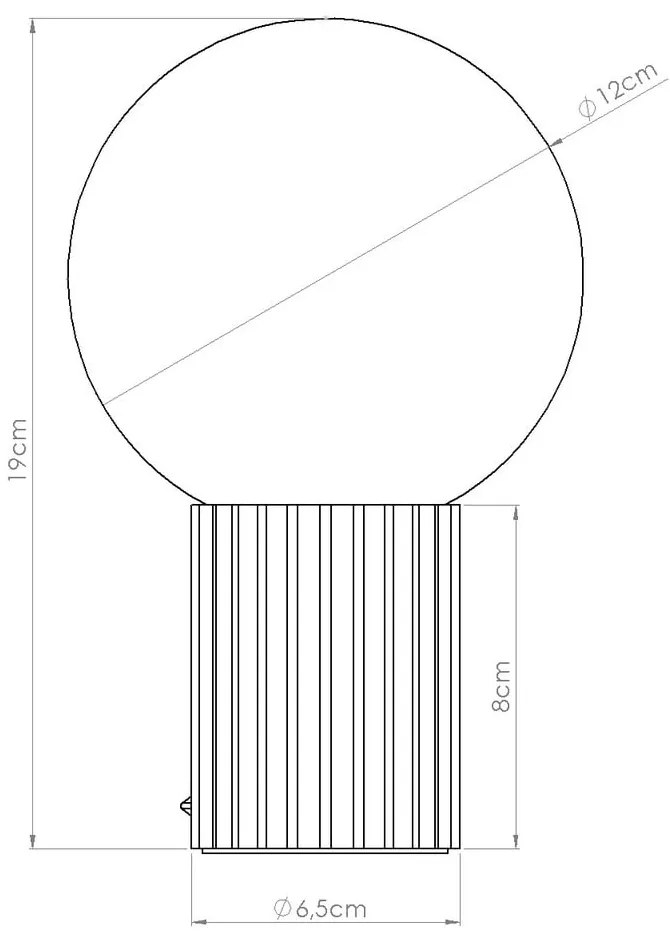 Тъмносиня настолна лампа със стъклен абажур (височина 19 cm) Orbital – Sollux