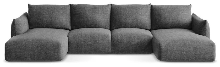 Тъмносив сгъваем ъглов диван (U форма) Leila – Makamii