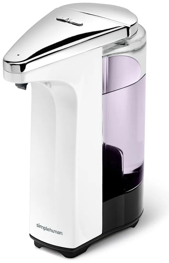 Бял автоматичен пластмасов диспенсър за сапун 237 ml - simplehuman