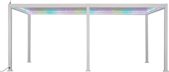 Електрическа пергола Hesperide Evora, Бял алуминий, 6x3.6 m