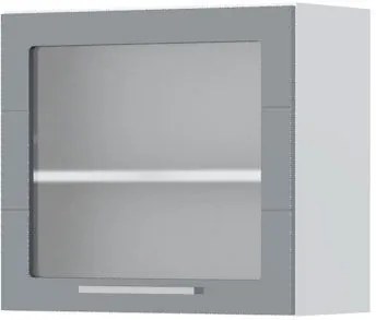 Висящ шкаф Hudson V5-60-1KS with Витрина-White - Gray