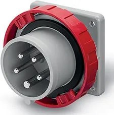 Scame Промишлен щепсел 3P+N+Е 32A 346-415V IP66/67, 6h серия Optima панелен монтаж 75x75мм  - 248.3297