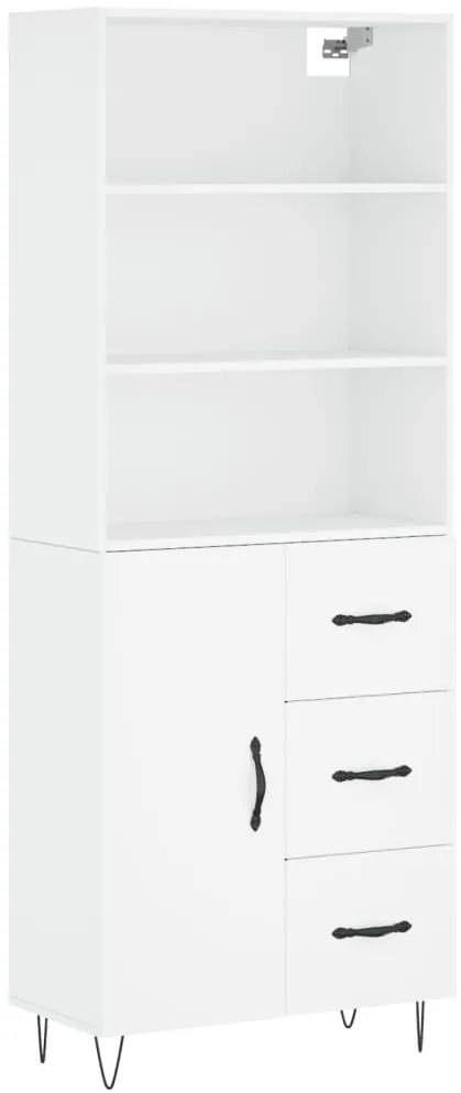 3189437 vidaXL Висок шкаф, бял, 69,5x34x180 см, инженерно дърво