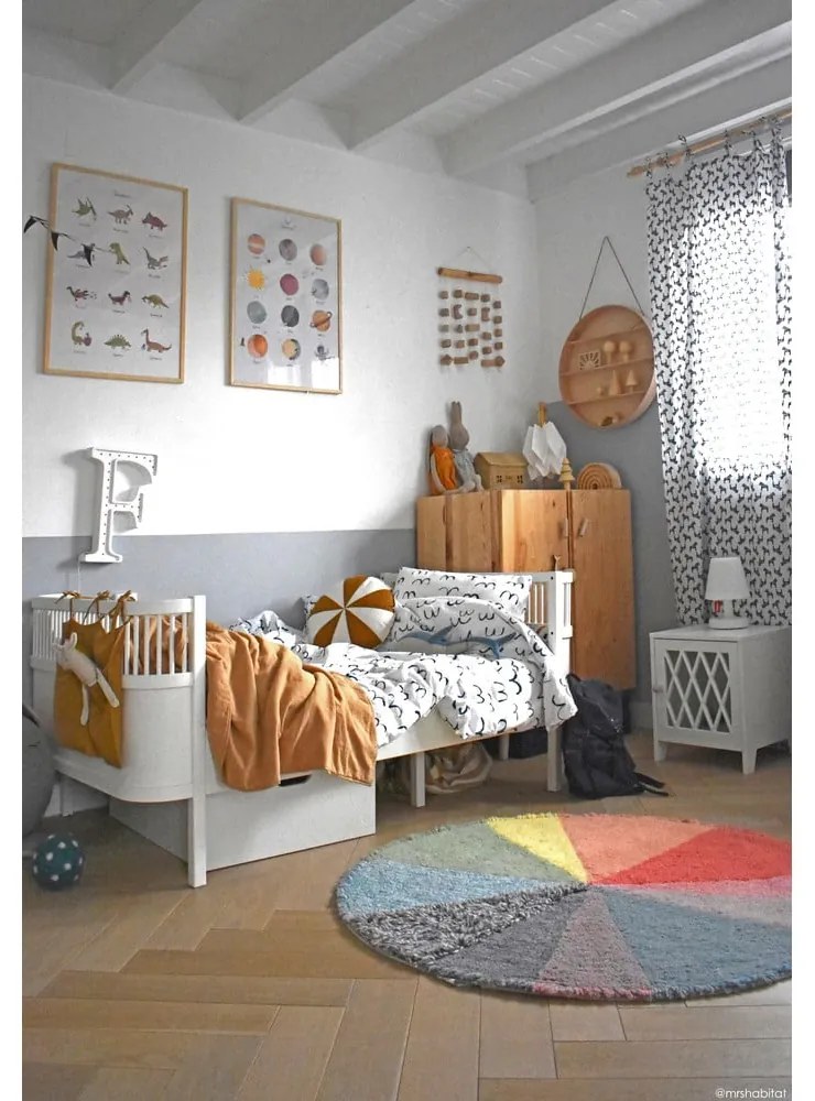 Вълнен ръчно изработен детски килим подходящ за пране ø120 cm Pie Chart – Lorena Canals