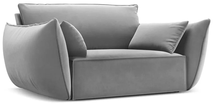 Светлосиво кадифено кресло Vanda – Mazzini Sofas