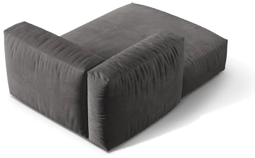 Сив кадифен модул за диван (ляв ъгъл) Martina – Micadoni