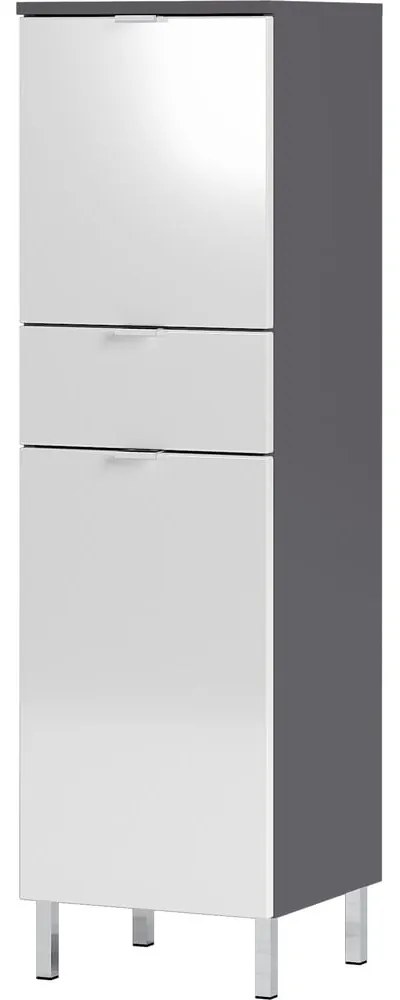 Висок шкаф за баня в бяло и сиво 34x120 cm Mauresa - Germania