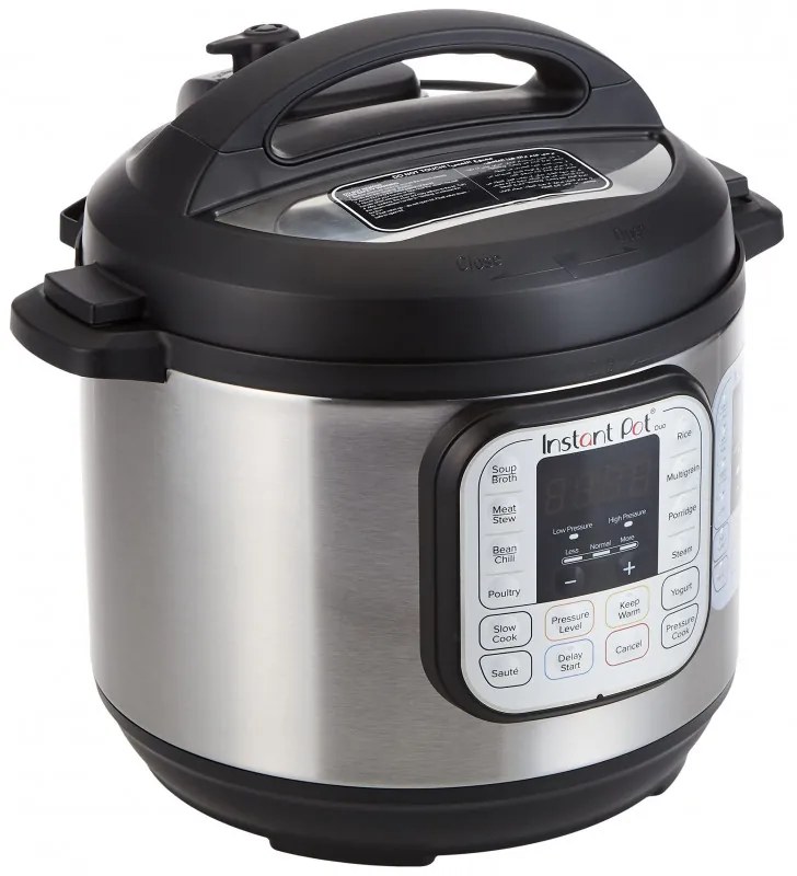 Мултикукър под нялагане Instant Pot DUO 6 112018201, 1000W, 5.7l, 13 програми, 7 функции, Система за безопасност, Сребрист/черен