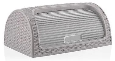 Кутия за хляб 41,4x26,9xh18,1см сива - PVC РАТАН DUNYA- (05330)