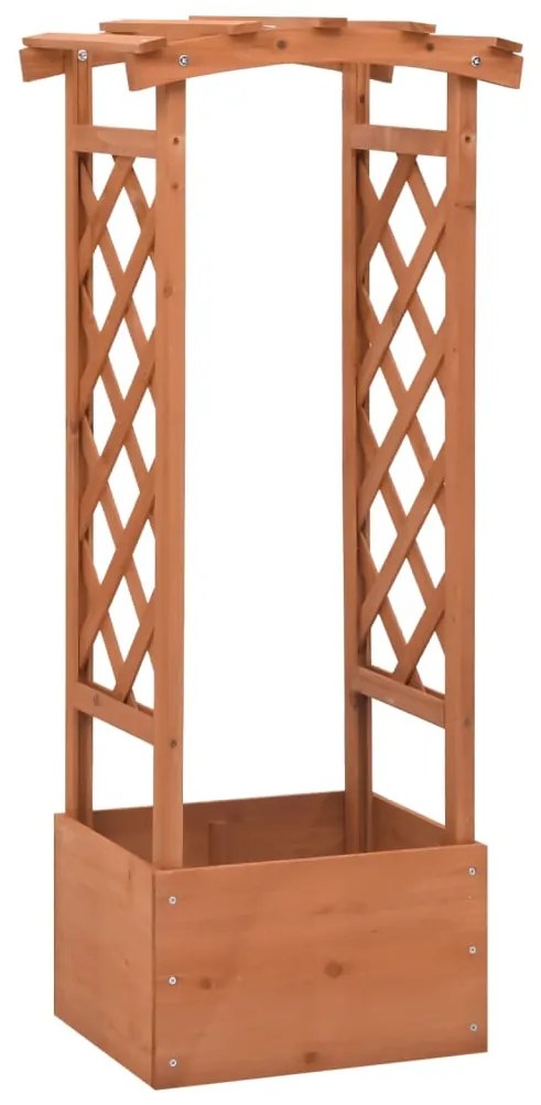 316391 vidaXL Плантер с решетка и арка, 49x39x117 см, чам