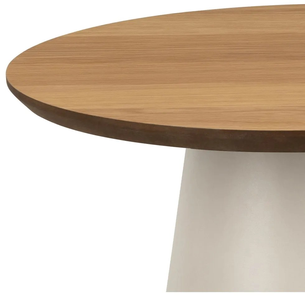 Кръгла масичка за кафе с дъбов плот в кремав и в естествен цвят ø 45 cm Soli – Actona