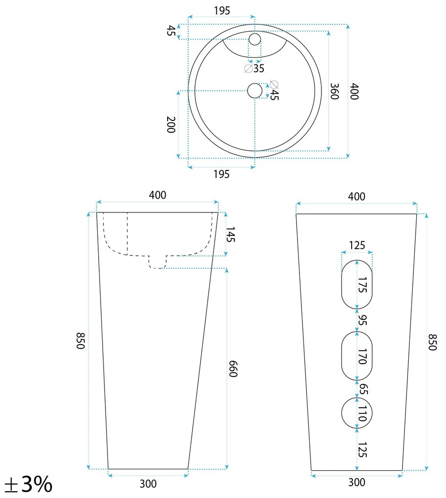 умивалник-Свободностоящ Rea Blanka Savana Matt
