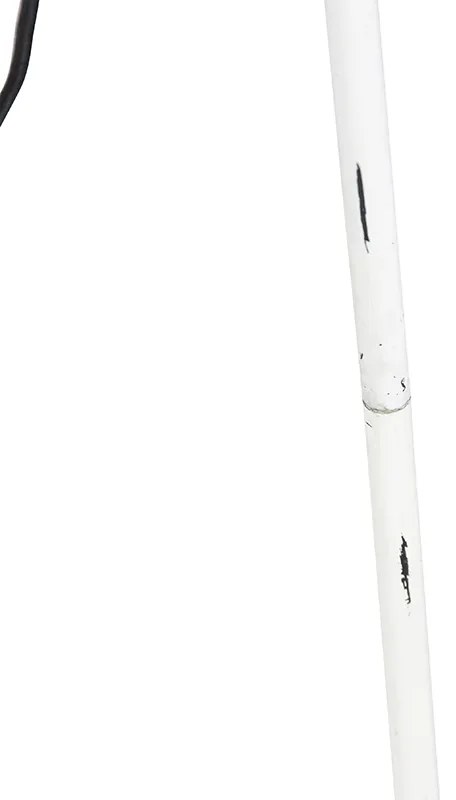 Рустикална подова лампа триножник бамбук с бяло - Canna Diamond