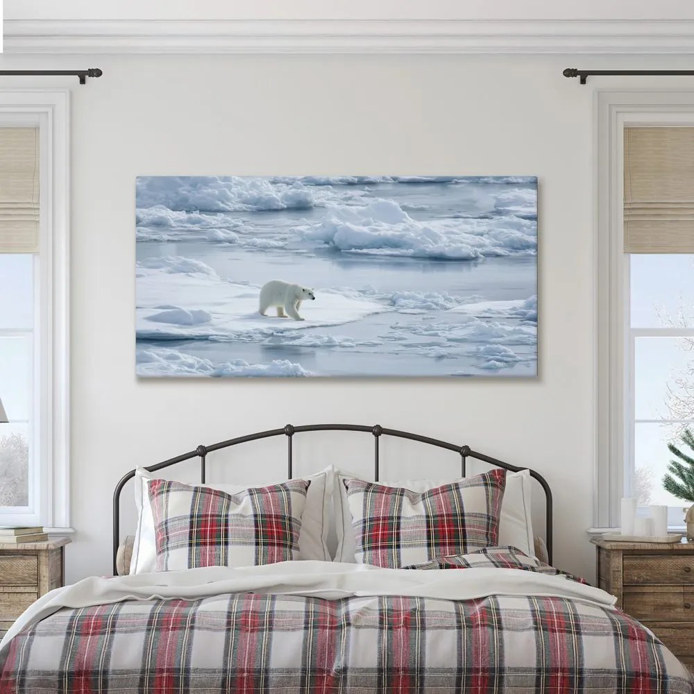 Картина на платно – Полярна мечка на ледена плоча