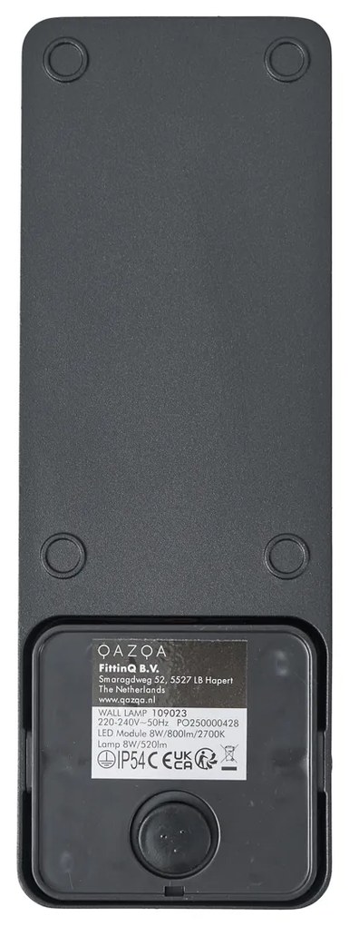 Външна стенна лампа черна със сензор за здрач, вкл. LED - Shift