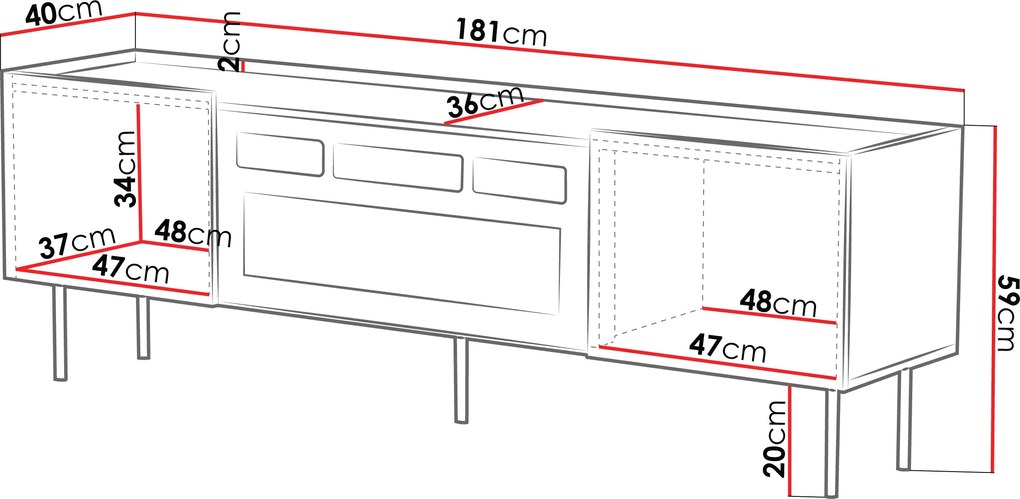 ТV шкаф Lucca 2D EF-Leuko