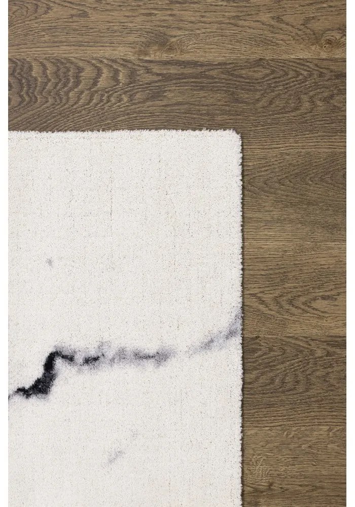 Кремав вълнен килим 133x180 cm Marble - Agnella