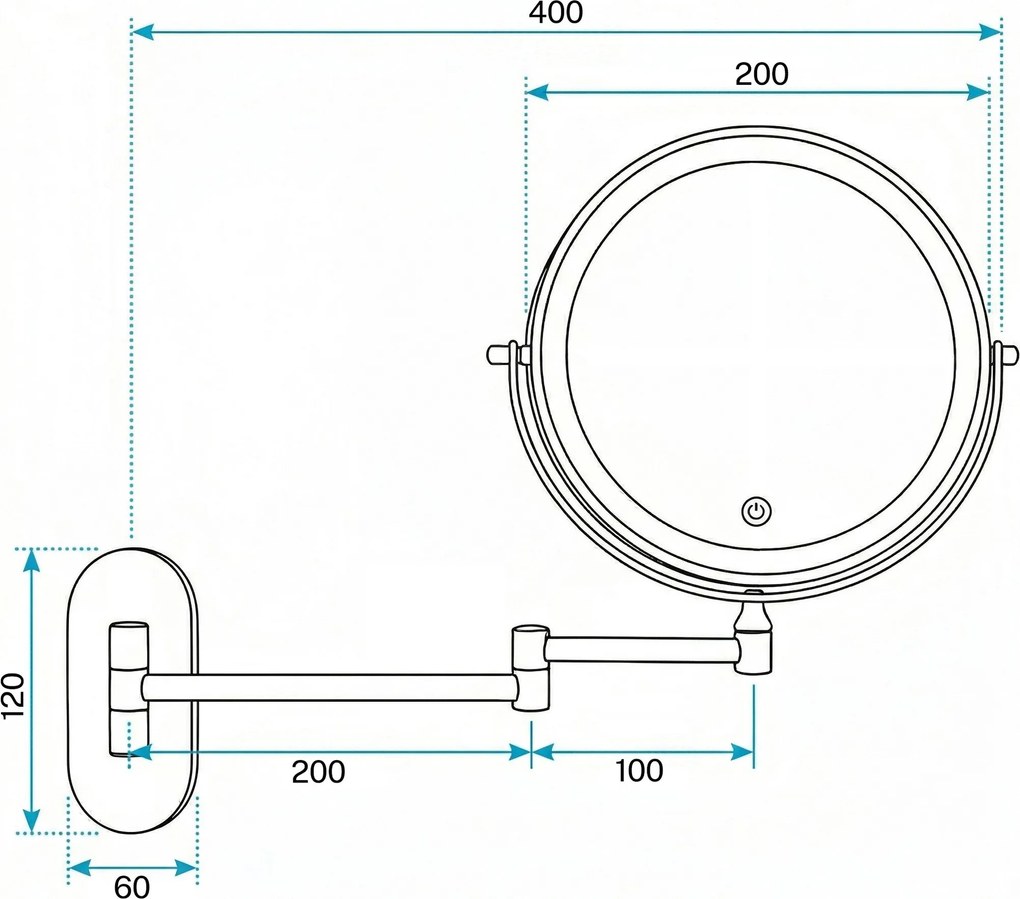 Огледало LED Glow Chrome