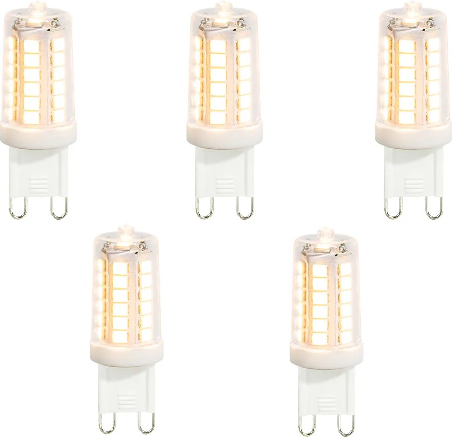 Комплект от 5 G9 LED крушки прозрачни 3.5W 480 lm 2700K