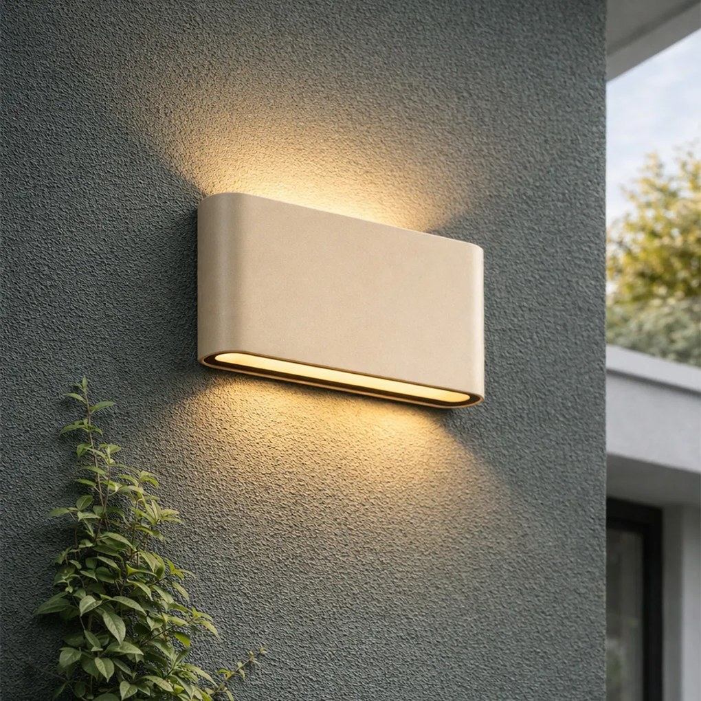 Модерна външна стенна лампа бежова 17,5 см вкл. LED IP65 - Batt