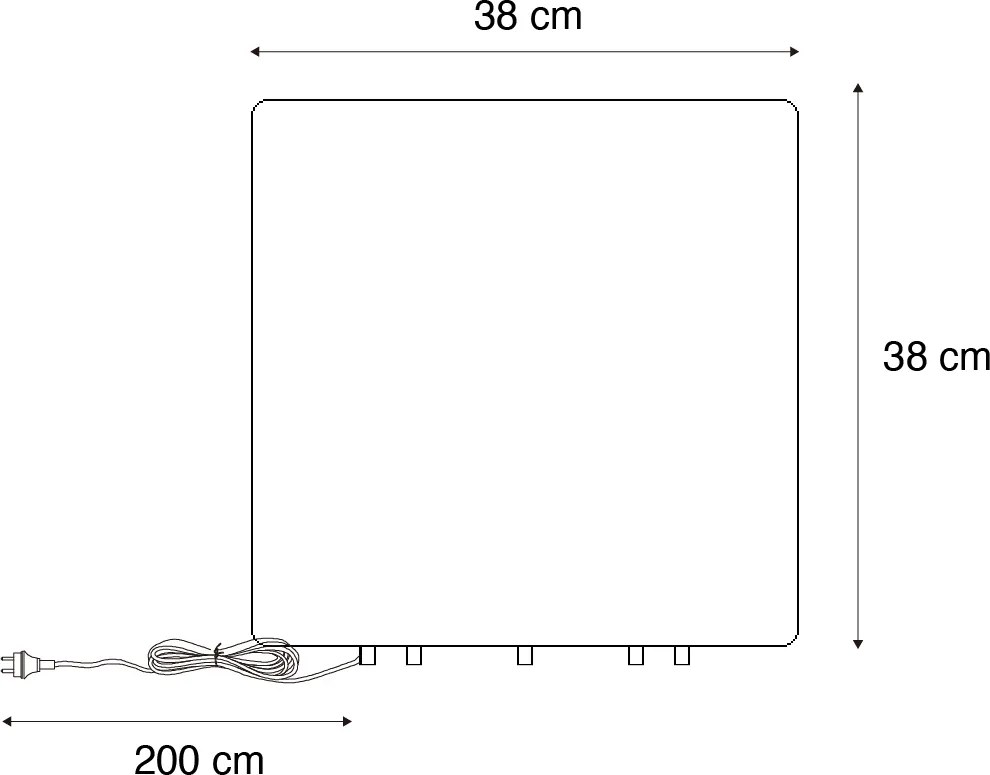 Интелигентна външна лампа бяла 38 см квадратна с LED A60 IP44 - Nura