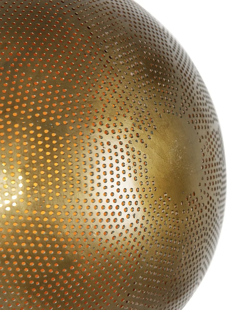 Индустриална подова лампа бронз с дърво регулируема - Haicha