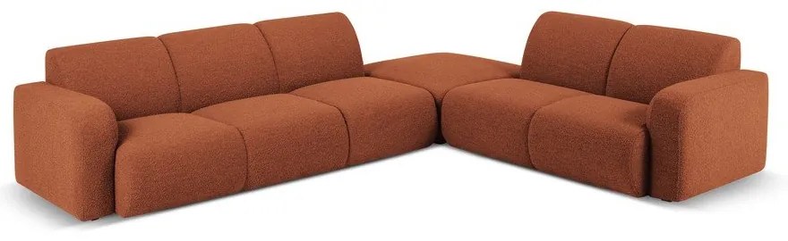 Кафяв ъглов диван от плат букле (десен ъгъл) Molino - Micadoni Home