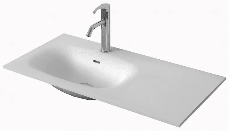 Мивка за баня ICB 4613, Inter Ceramic, монтаж върху плот, iStone Solid Surface, бял