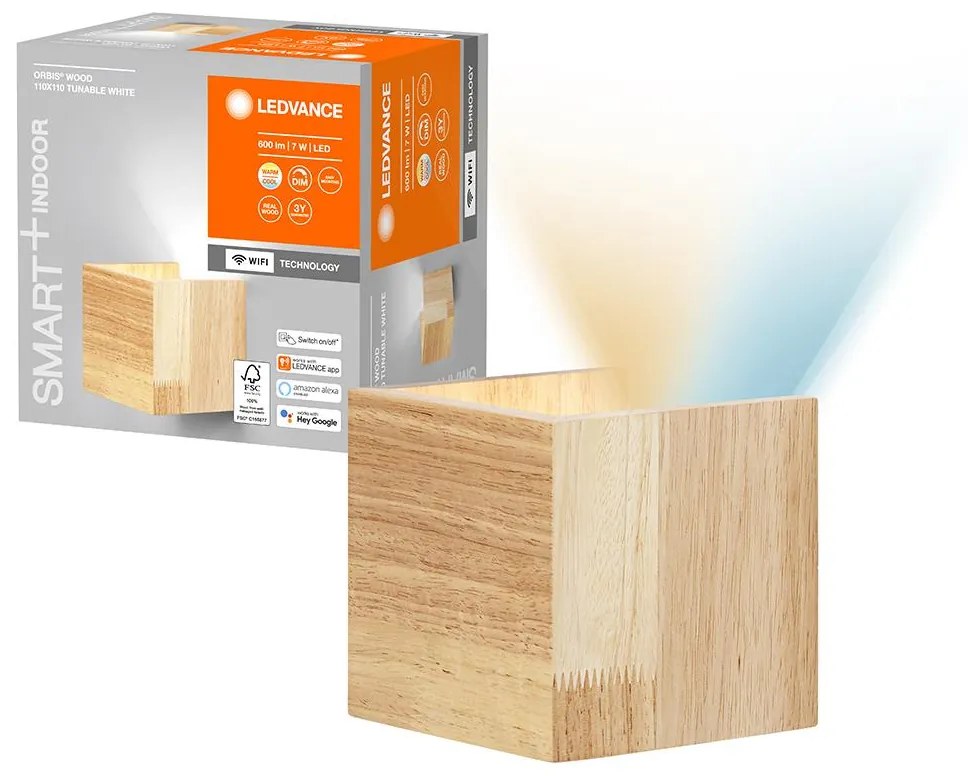 Ledvance - LED Димируем аплик SMART+ WOOD LED/7W/230V Wi-Fi