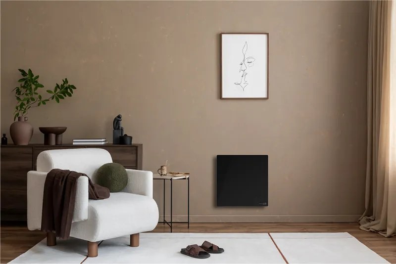 Електрически инфрачервен конвектор AENO AGH0012S, 500W, 12 м2, LED, Мобилно управление, Wi-Fi, Сензори за наклон и падане, IP24, Черен