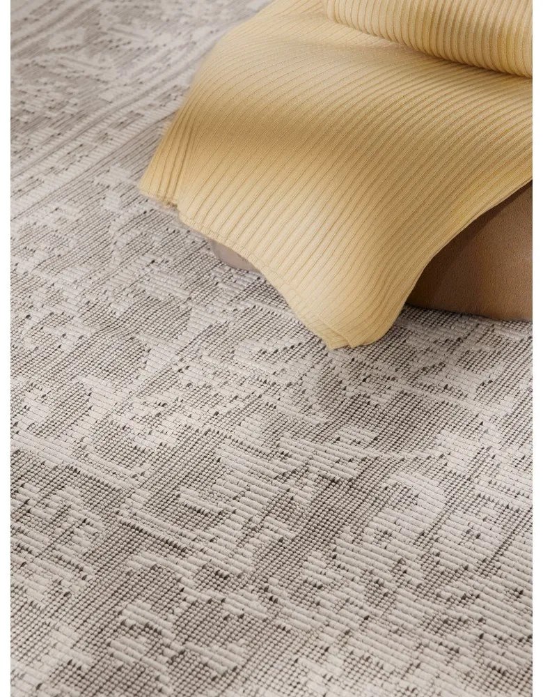 Килим за открито и закрито в цвят слонова кост и сиво 200x290 cm Duet Kona – NORTHRUGS