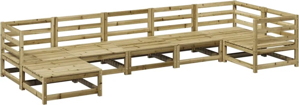 3299544 vidaXL Градински комплект диван от 7 части, импрегниран бор