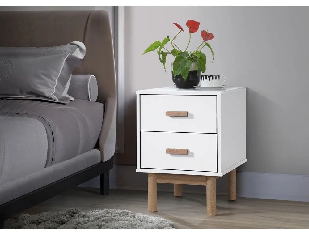 Бяло нощно шкафче Melanie – Støraa