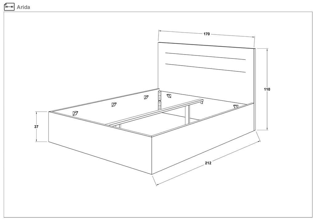 Тапицирана спалня за матрак 160/200 Арида