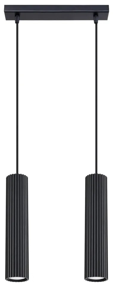 Черно метално висящо осветително тяло Gleam – Sollux