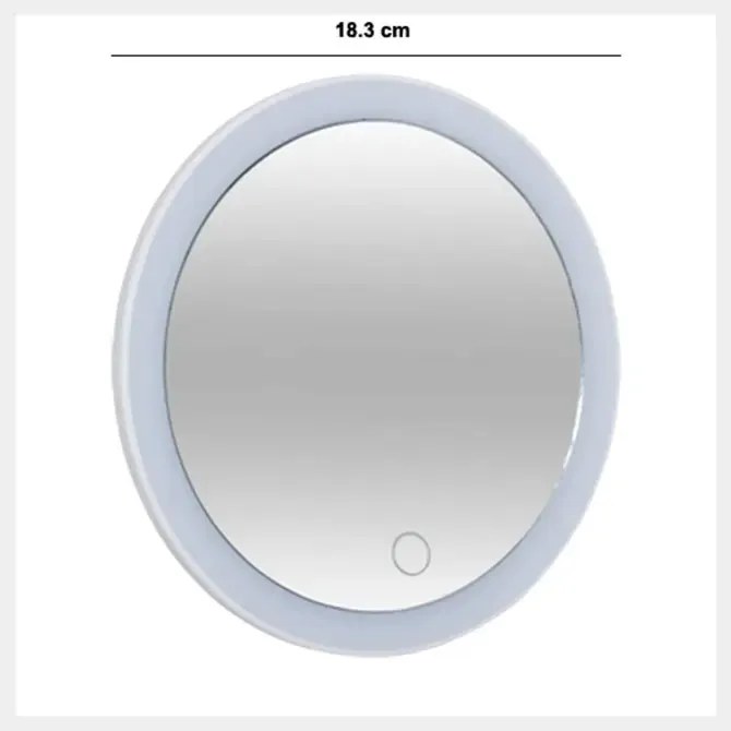 Огледало за баня 5five, LED, Пластмаса, Въртящо