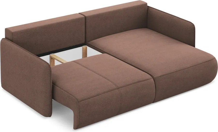 Розов разтегателен ъглов диван с място за съхранение (десен ъгъл) Nanea – Makamii