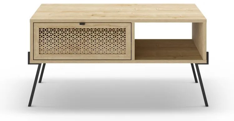 Масичка за кафе в дъбов декор в естествен цвят 60x100 cm Ecrin - Marckeric