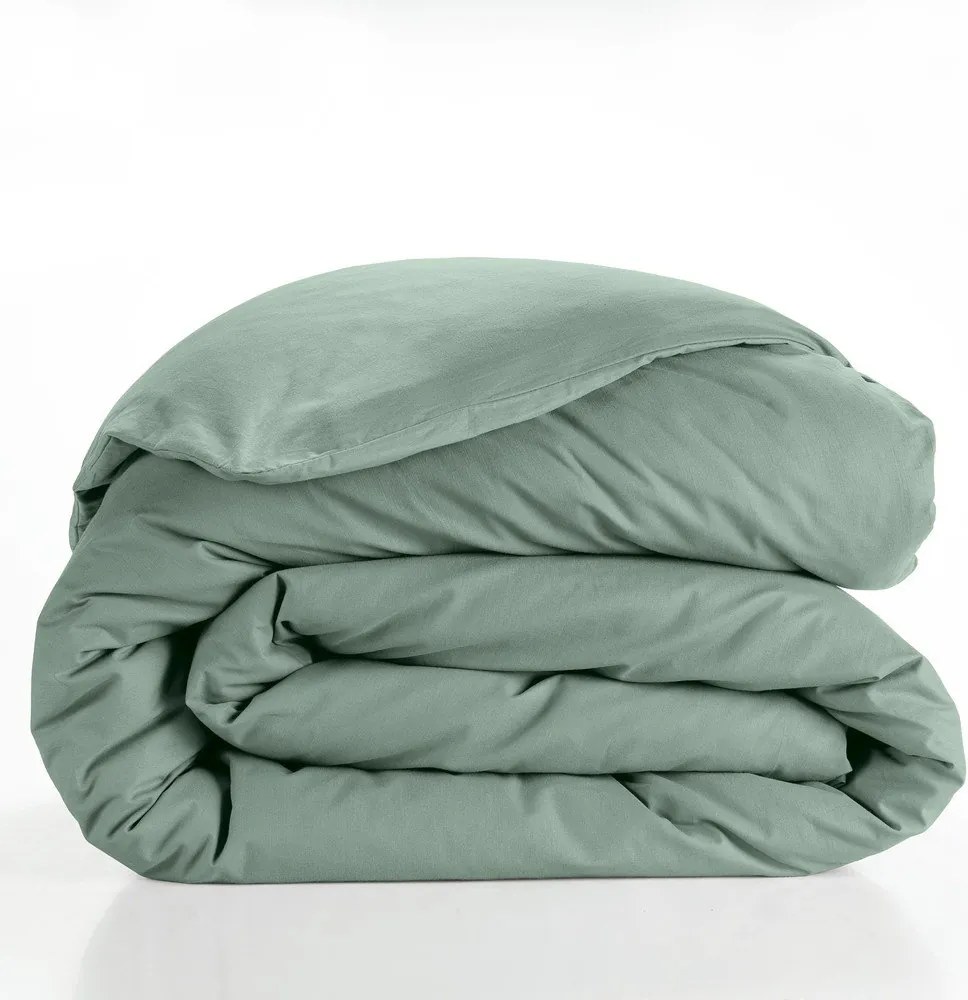 Зелена двойна/удължена памучна олекотена завивка 240x220 cm Lina – douceur d'intérieur