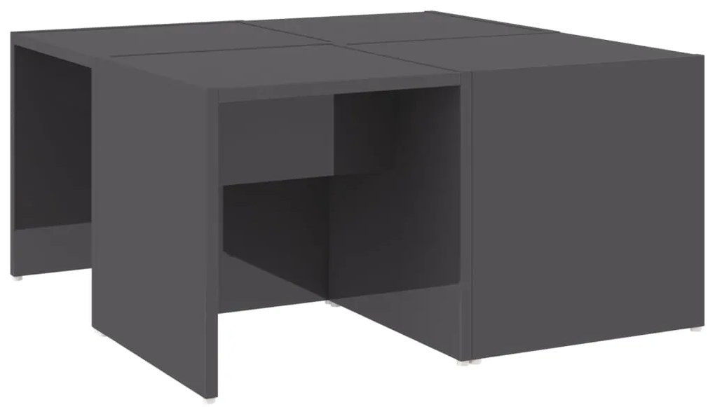 806821 vidaXL Маси за кафе, 4 бр, сив гланц, 33x33x33 см, инженерно дърво