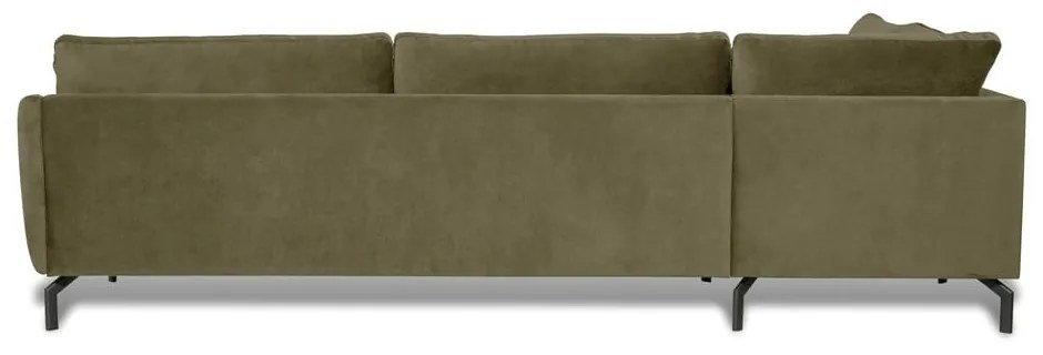 Ъглов диван от зелено кадифе (ляв ъгъл) Magic - Scandic